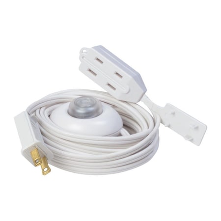 Maxpower Extension Cord, 16 AWG, Indoor, 16/2, 3 Outlets, White, 15 ft MA2513215